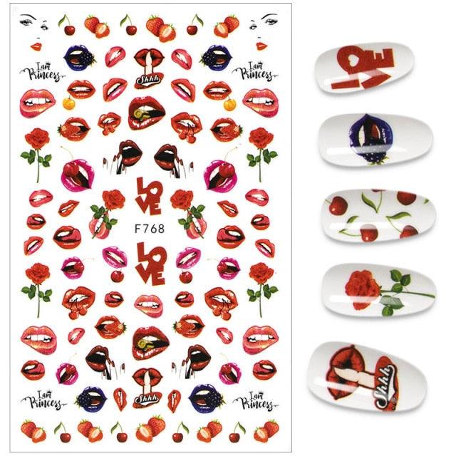 The New 3D Nail Sticker Cool English Letter stickers for nail Foil Love Heart Design Nails Accessories Fashion Manicure Sticker Stickers Girls Manicure Decoration Nail Art Supplies 3D Self-Adhesive Nail Decals Designer Nail Stickers for Acrylic Nails