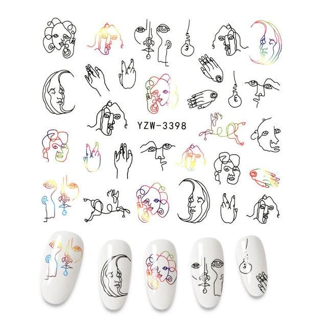 The New 3D Nail Sticker Cool English Letter stickers for nail Foil Love Heart Design Nails Accessories Fashion Manicure Sticker Stickers Girls Manicure Decoration Nail Art Supplies 3D Self-Adhesive Nail Decals Designer Nail Stickers for Acrylic Nails