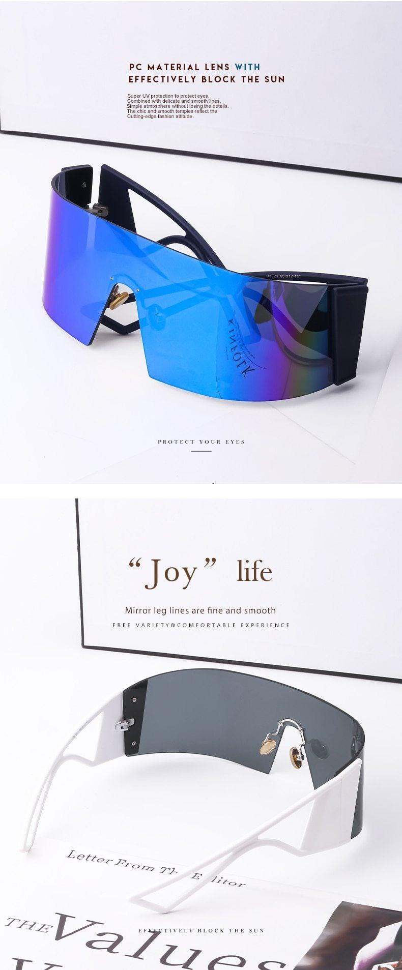 The New Sports Polarized Sunglasses UV400 Outdoor Cycling Glasses Sunglasses For Women & Men New Blue Frame Rimless Rectangle Shape Sun Glasses For Unisex Design New Mirrored Wind Proof Sport Eyeglasses For Sunglasses