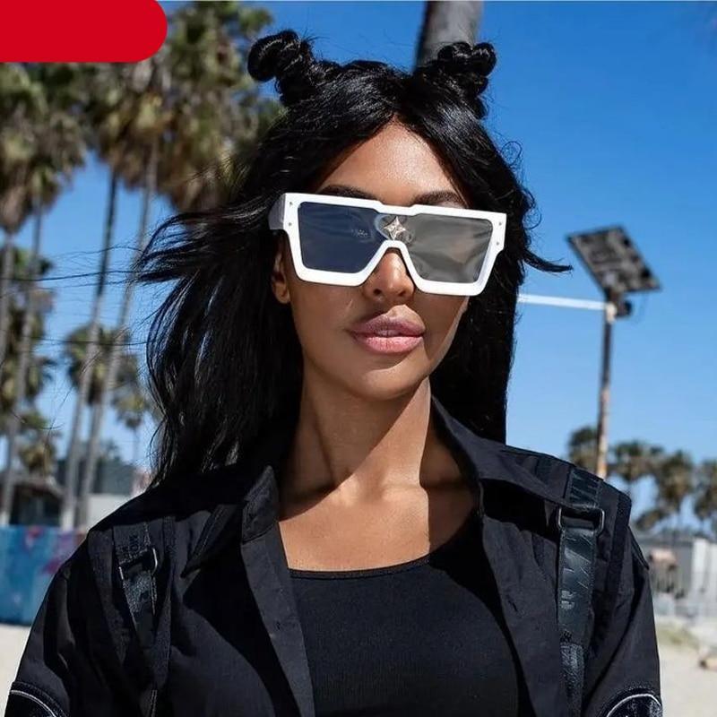 The New Sports Polarized Sunglasses UV400 Outdoor Cycling Glasses Sunglasses For Women & Men New Blue Frame Rimless Rectangle Shape Sun Glasses For Unisex Design New Mirrored Wind Proof Sport Eyeglasses For Sunglasses