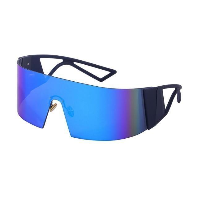 The New Sports Polarized Sunglasses UV400 Outdoor Cycling Glasses Sunglasses For Women & Men New Blue Frame Rimless Rectangle Shape Sun Glasses For Unisex Design New Mirrored Wind Proof Sport Eyeglasses For Sunglasses
