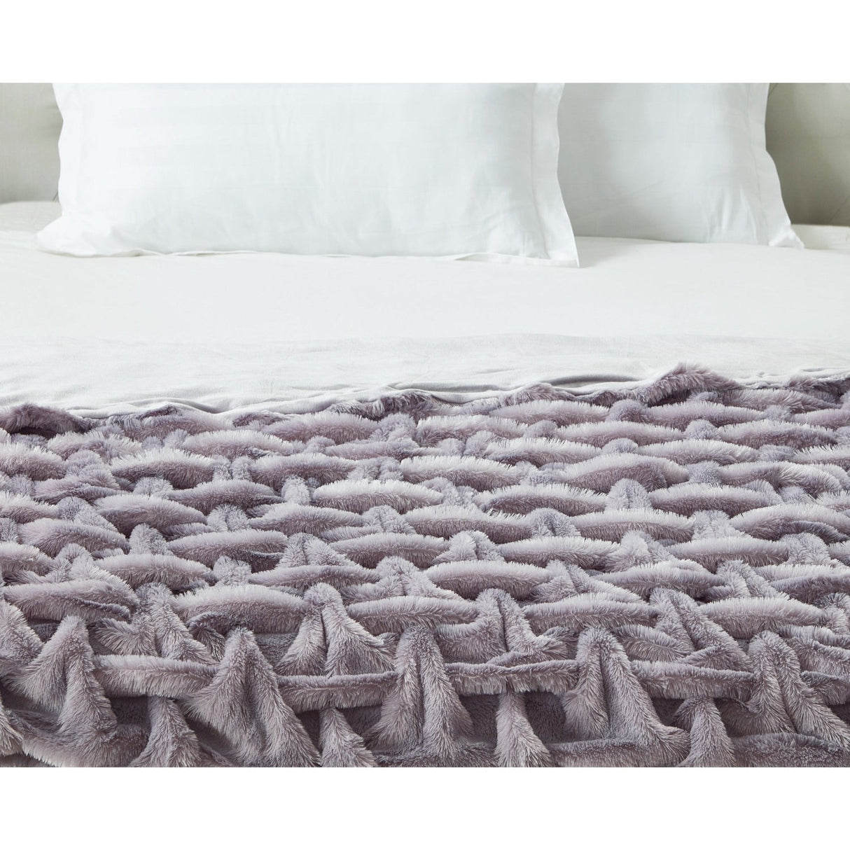 Lmos Stitched Faux Fur Throw