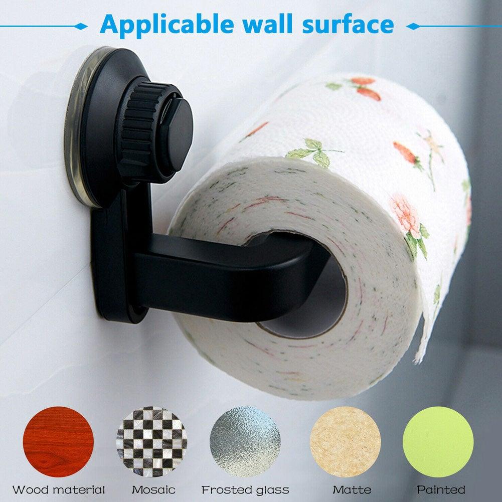 Toilet Paper Holder Super Storage Suction Cup Wall Mount Removable Rack Suction Cup Toilet Paper Holder Wall Mount Plastic Tissue Roll Dispenser For Bathroom And Kitchen