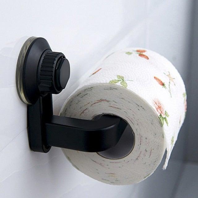 Toilet Paper Holder Super Storage Suction Cup Wall Mount Removable Rack Suction Cup Toilet Paper Holder Wall Mount Plastic Tissue Roll Dispenser For Bathroom And Kitchen