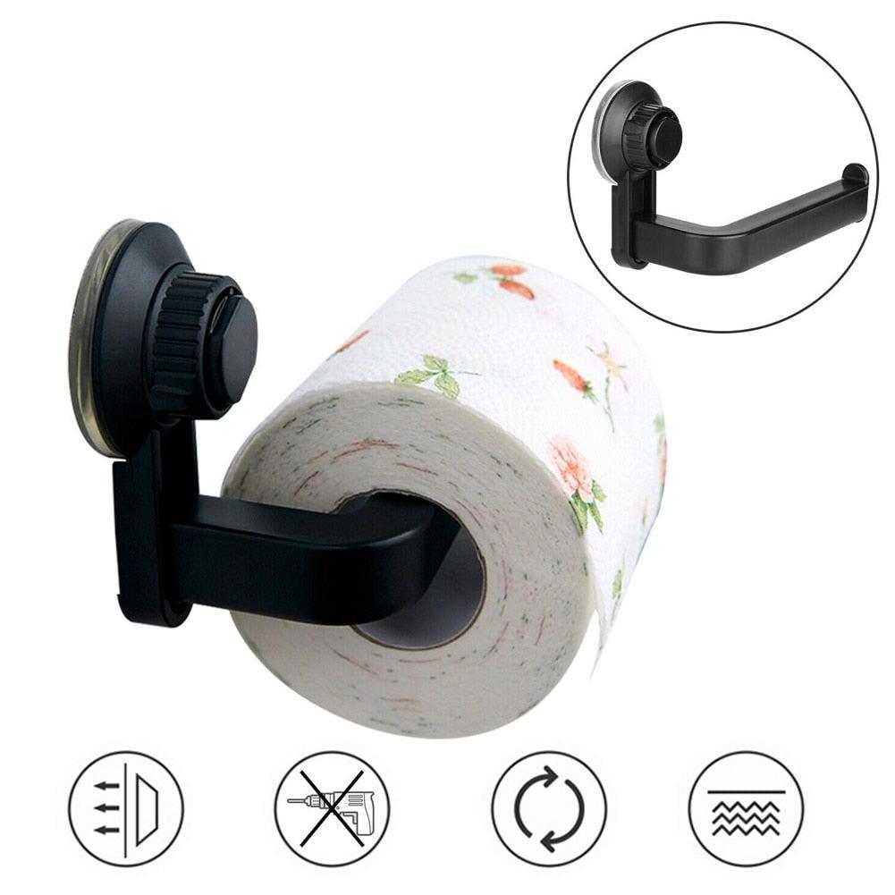 Toilet Paper Holder Super Storage Suction Cup Wall Mount Removable Rack Suction Cup Toilet Paper Holder Wall Mount Plastic Tissue Roll Dispenser For Bathroom And Kitchen