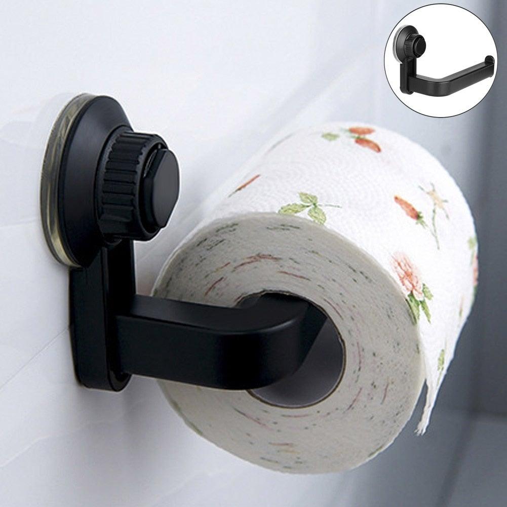 Toilet Paper Holder Super Storage Suction Cup Wall Mount Removable Rack Suction Cup Toilet Paper Holder Wall Mount Plastic Tissue Roll Dispenser For Bathroom And Kitchen