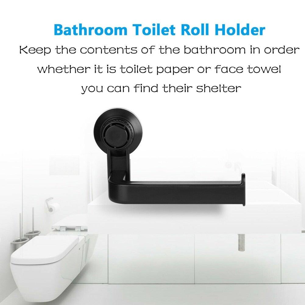 Toilet Paper Holder Super Storage Suction Cup Wall Mount Removable Rack Suction Cup Toilet Paper Holder Wall Mount Plastic Tissue Roll Dispenser For Bathroom And Kitchen