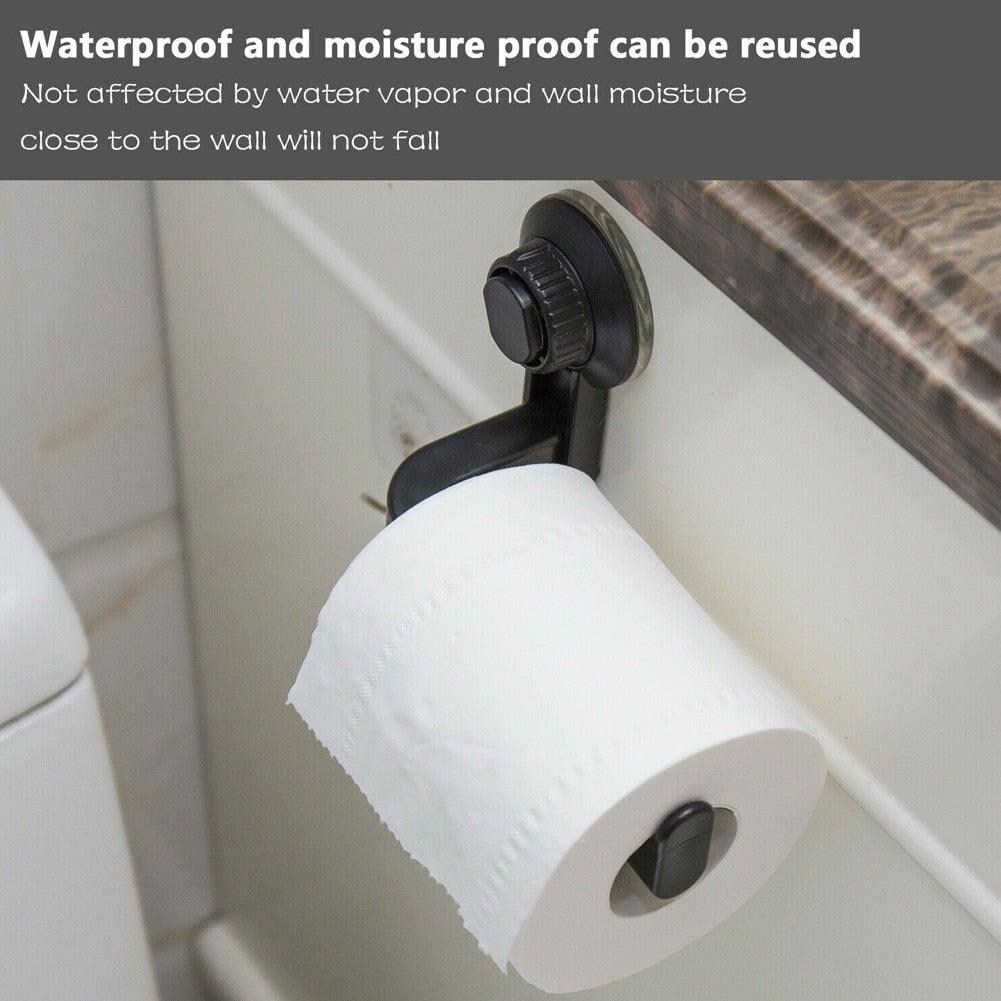 Toilet Paper Holder Super Storage Suction Cup Wall Mount Removable Rack Suction Cup Toilet Paper Holder Wall Mount Plastic Tissue Roll Dispenser For Bathroom And Kitchen