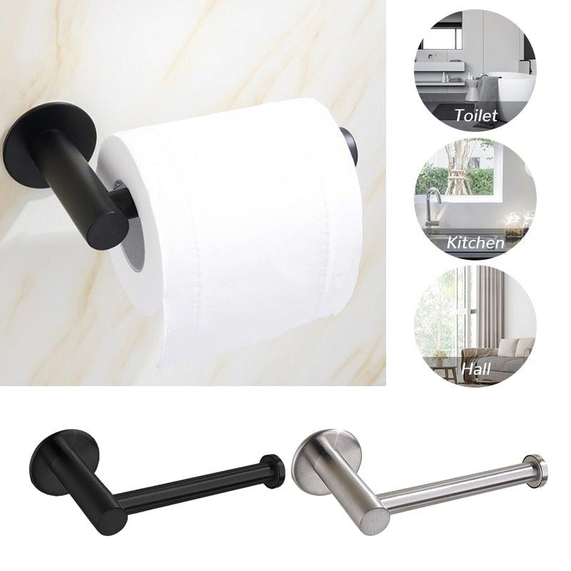 Toilet Wall Mount Toilet Paper Holder Stainless Steel Bathroom Kitchen Roll Paper Accessory Tissue Towel Accessories Holders Modern Paper Roll Holder Wall Mount Tissue Roll Rack