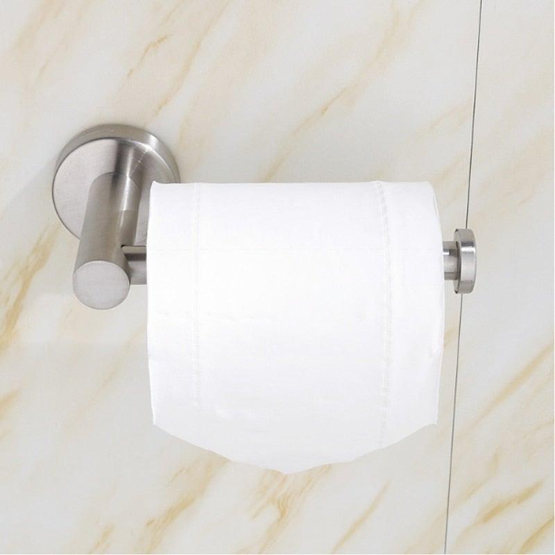 Toilet Wall Mount Toilet Paper Holder Stainless Steel Bathroom Kitchen Roll Paper Accessory Tissue Towel Accessories Holders Modern Paper Roll Holder Wall Mount Tissue Roll Rack