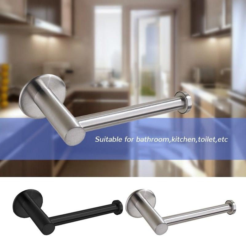 Toilet Wall Mount Toilet Paper Holder Stainless Steel Bathroom Kitchen Roll Paper Accessory Tissue Towel Accessories Holders Modern Paper Roll Holder Wall Mount Tissue Roll Rack