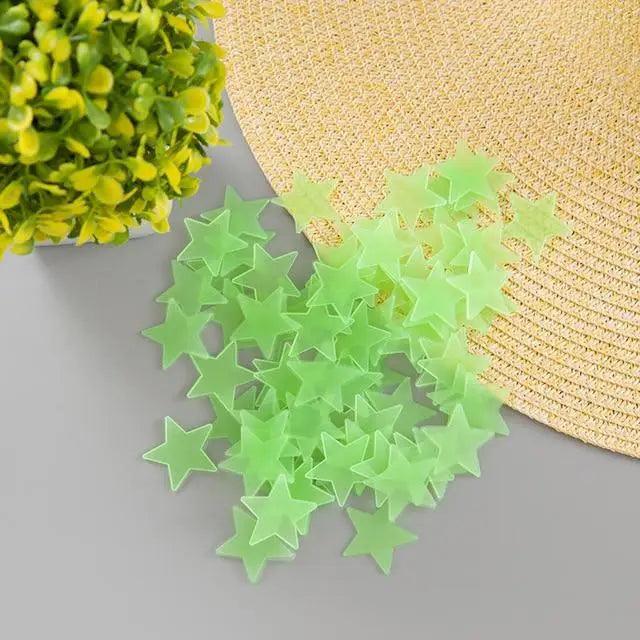 Top Quality 50pcs 3D Stars Glow In The Dark Wall Stickers Luminous Fluorescent Wall Stickers For Kids Baby Room Bedroom Ceiling Home Decor