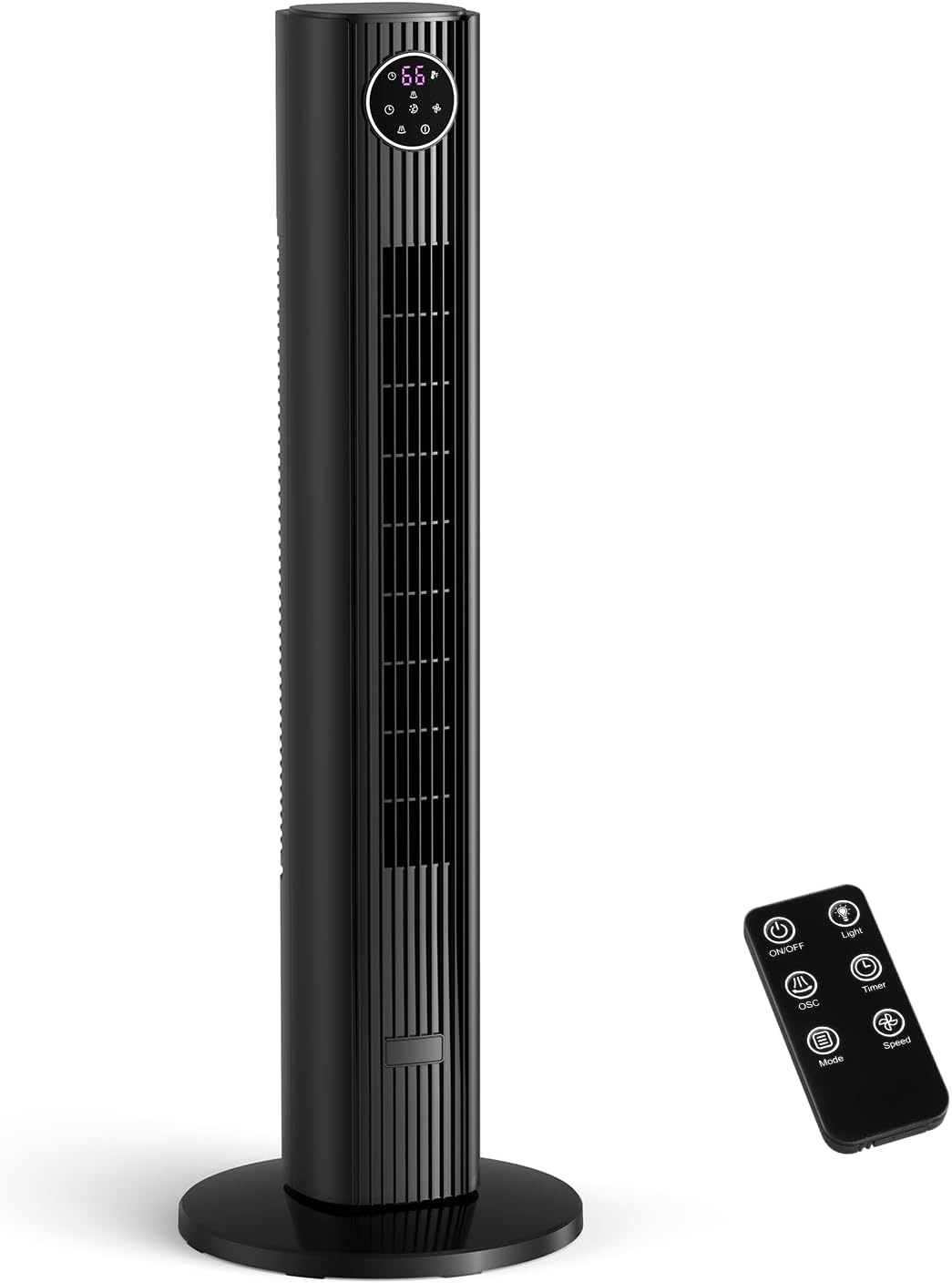 Tower Fan for Bedroom, 90° Oscillating Fan with 12H Timer, 37”Standing Fans with Remote, Bladeless Fan with 4 Modes & 3 Speeds