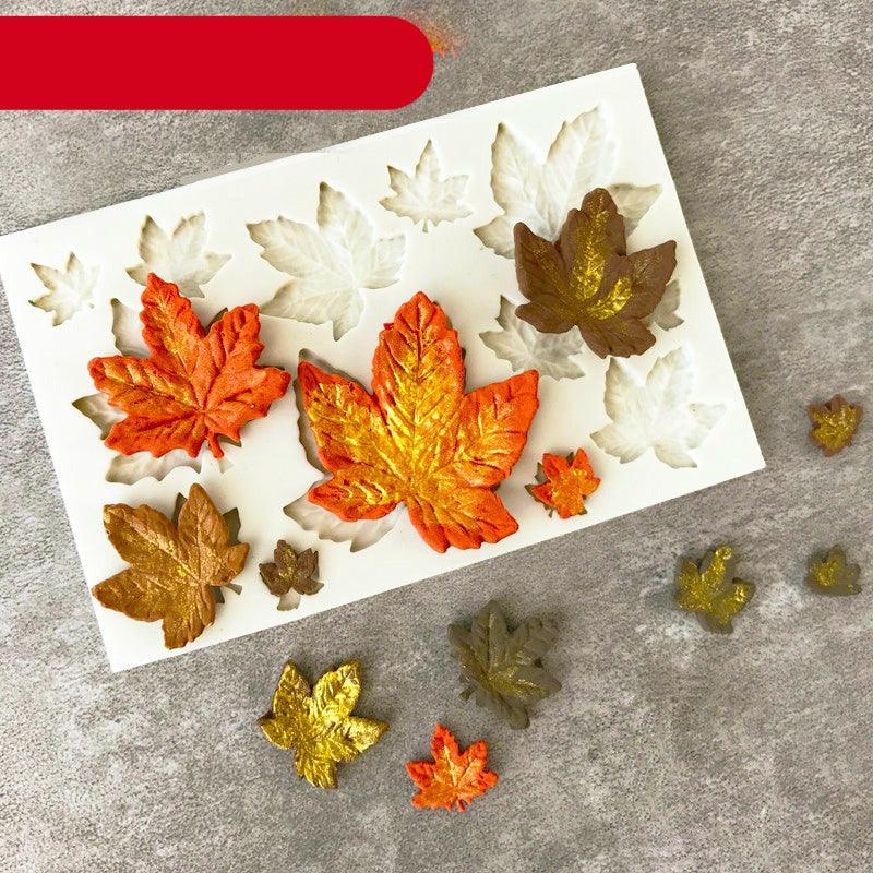 Tree Leaf Mold Silicone Fondant Cake Decorating Tools Chocolate Baking Mould 3D Sugarcraft Homemade Bakeware 3D Leaf Silicone Mold For Chocolate Candy Sugar Craft Cake Decoration Cupcake Decoration
