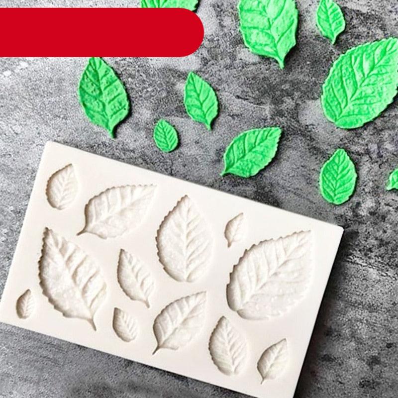 Tree Leaf Mold Silicone Fondant Cake Decorating Tools Chocolate Baking Mould 3D Sugarcraft Homemade Bakeware 3D Leaf Silicone Mold For Chocolate Candy Sugar Craft Cake Decoration Cupcake Decoration