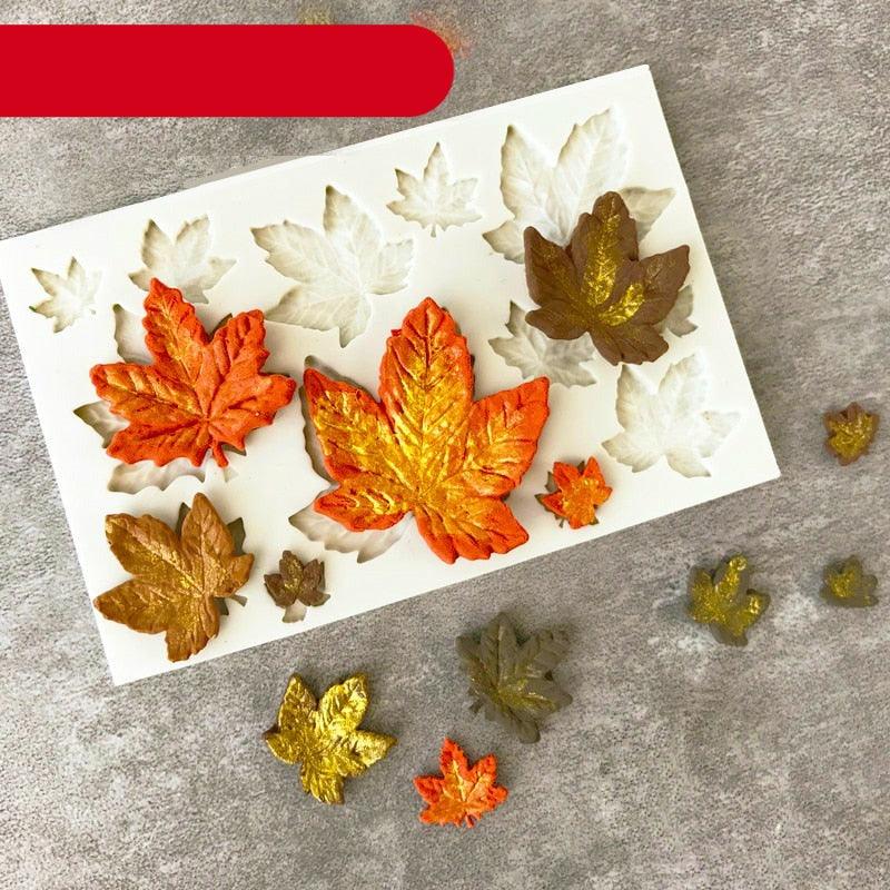 Tree Leaf Mold Silicone Fondant Cake Decorating Tools Chocolate Baking Mould 3D Sugarcraft Homemade Bakeware 3D Leaf Silicone Mold For Chocolate Candy Sugar Craft Cake Decoration Cupcake Decoration