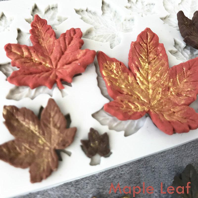 Tree Leaf Mold Silicone Fondant Cake Decorating Tools Chocolate Baking Mould 3D Sugarcraft Homemade Bakeware 3D Leaf Silicone Mold For Chocolate Candy Sugar Craft Cake Decoration Cupcake Decoration