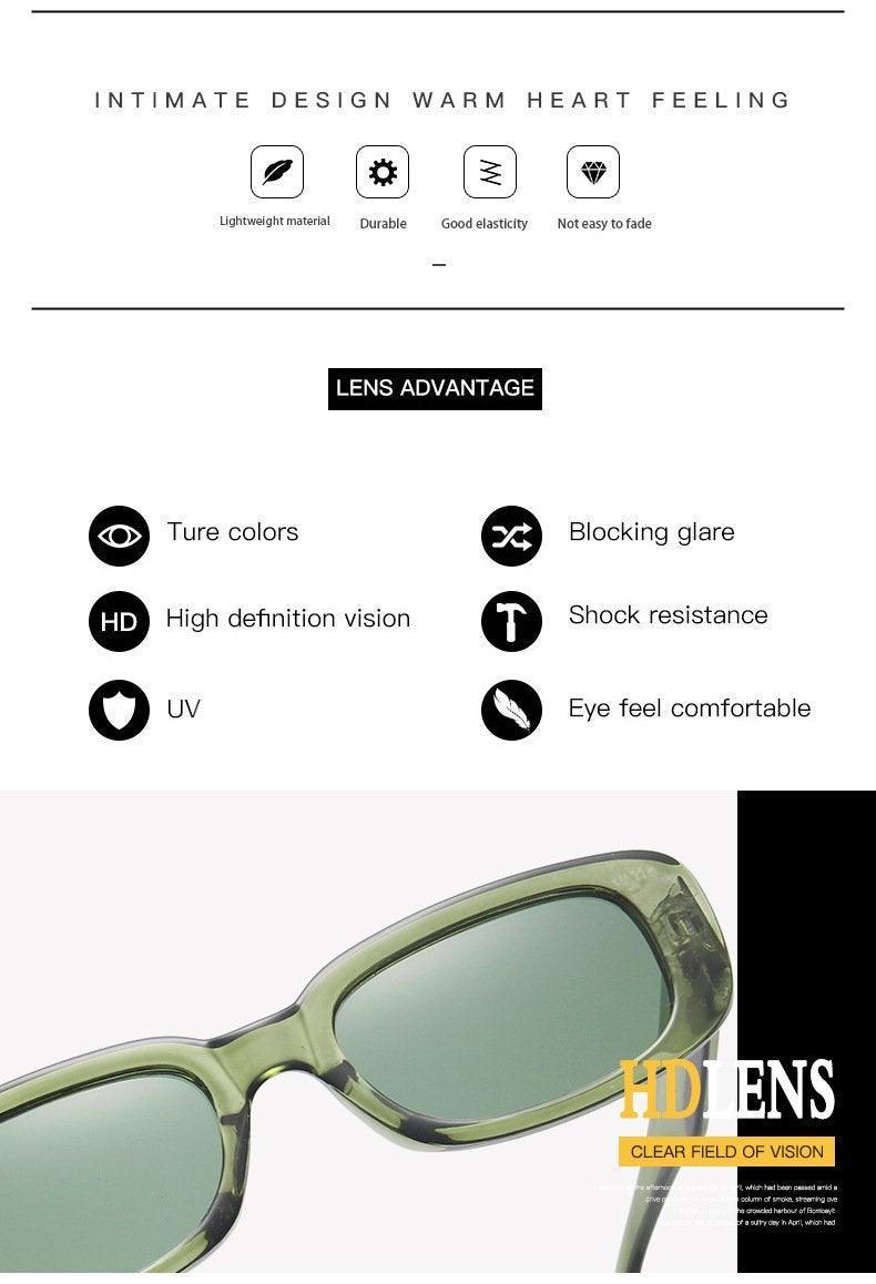 Trendy Rectangle Sunglasses for Women Narrow Square Frame Rectangle Sunglasses For Women New Luxury Glasses For Women/Men New Retro Style Sun Glasses for Men