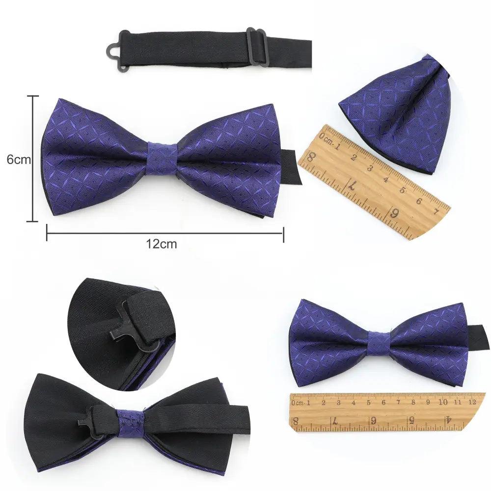 Trendy Tiny Dots Print Bowtie With Pocket Square And Cufflinks Set For Men Retro Butterfly Party Wedding Bowties Without Box Stylish Ties Gift