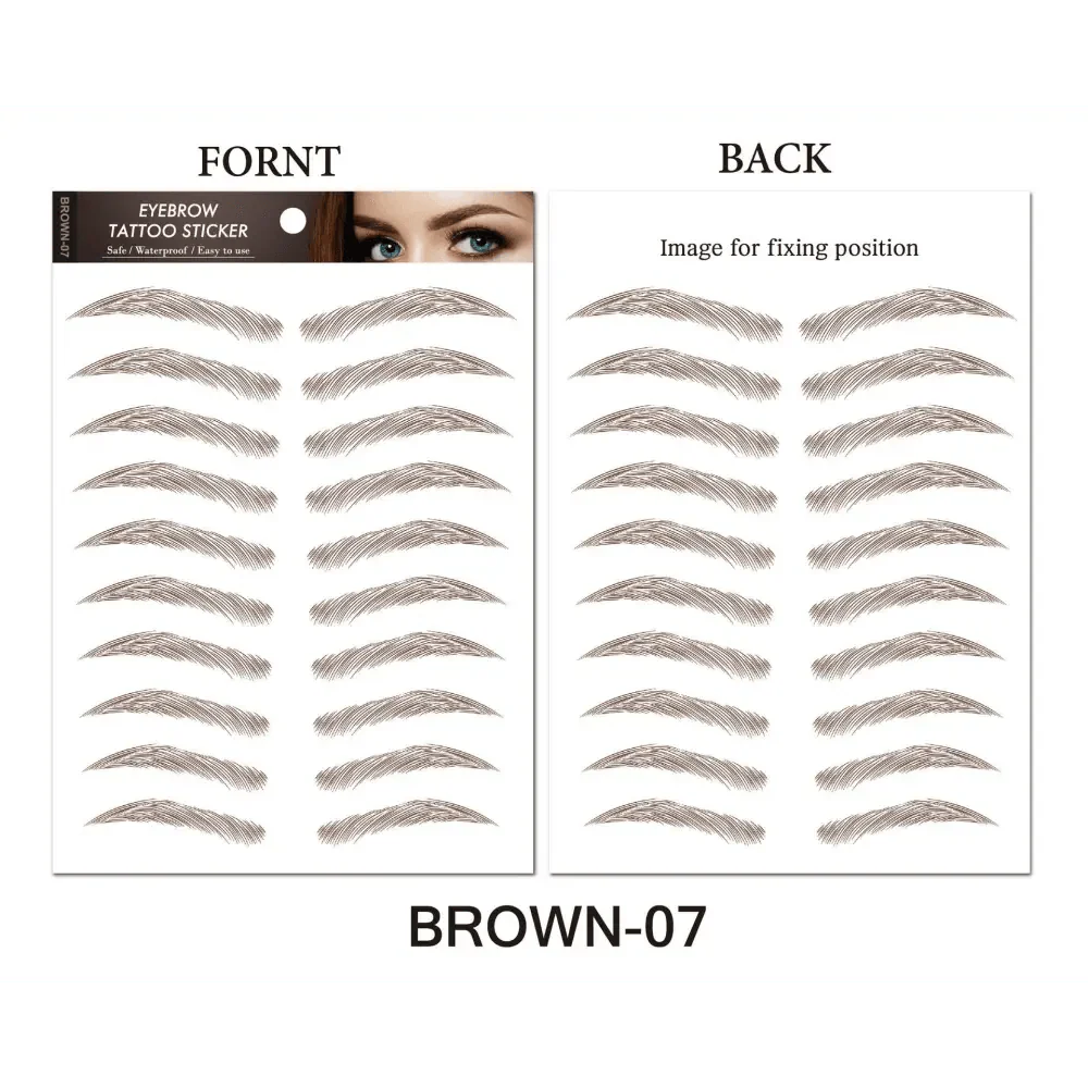 Trendy Waterproof 1 Piece Hair-liked Authentic Eyebrow Tattoo Sticker Waterproof Cosmetics Long Lasting Makeup False Eyebrows Stickers