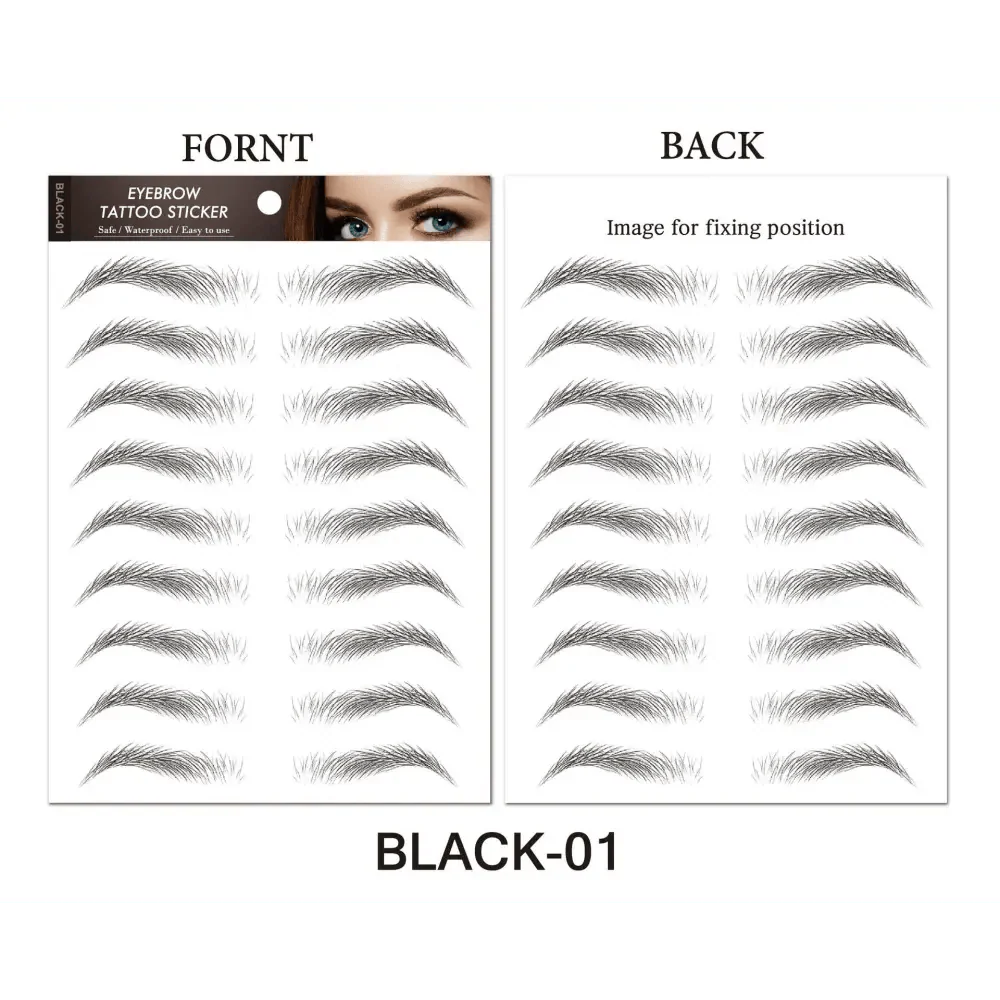 Trendy Waterproof 1 Piece Hair-liked Authentic Eyebrow Tattoo Sticker Waterproof Cosmetics Long Lasting Makeup False Eyebrows Stickers