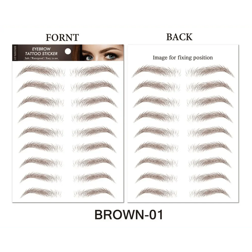 Trendy Waterproof 1 Piece Hair-liked Authentic Eyebrow Tattoo Sticker Waterproof Cosmetics Long Lasting Makeup False Eyebrows Stickers