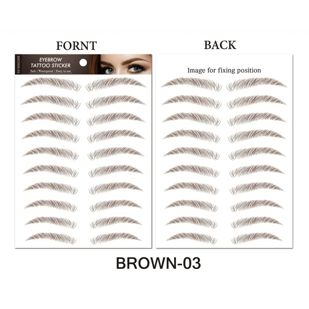 Trendy Waterproof 1 Piece Hair-liked Authentic Eyebrow Tattoo Sticker Waterproof Cosmetics Long Lasting Makeup False Eyebrows Stickers