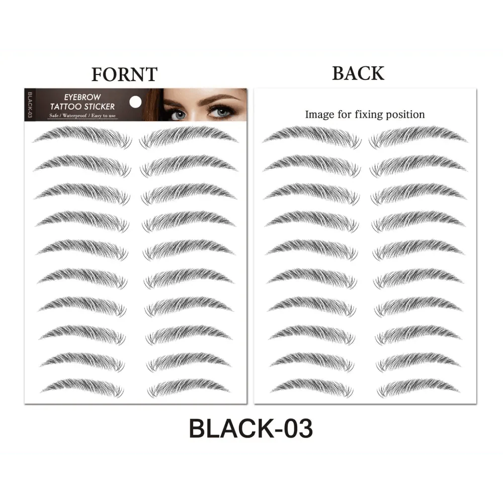 Trendy Waterproof 1 Piece Hair-liked Authentic Eyebrow Tattoo Sticker Waterproof Cosmetics Long Lasting Makeup False Eyebrows Stickers