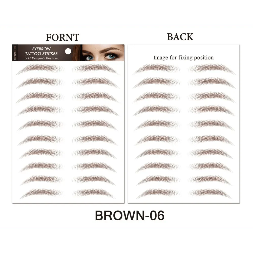 Trendy Waterproof 1 Piece Hair-liked Authentic Eyebrow Tattoo Sticker Waterproof Cosmetics Long Lasting Makeup False Eyebrows Stickers