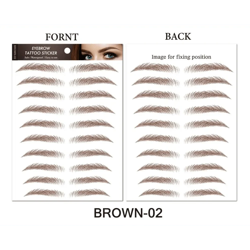 Trendy Waterproof 1 Piece Hair-liked Authentic Eyebrow Tattoo Sticker Waterproof Cosmetics Long Lasting Makeup False Eyebrows Stickers