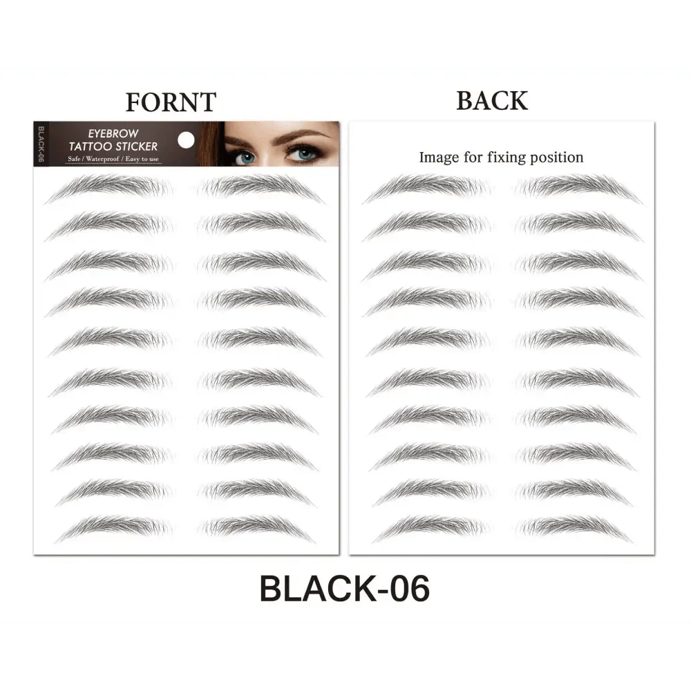 Trendy Waterproof 1 Piece Hair-liked Authentic Eyebrow Tattoo Sticker Waterproof Cosmetics Long Lasting Makeup False Eyebrows Stickers