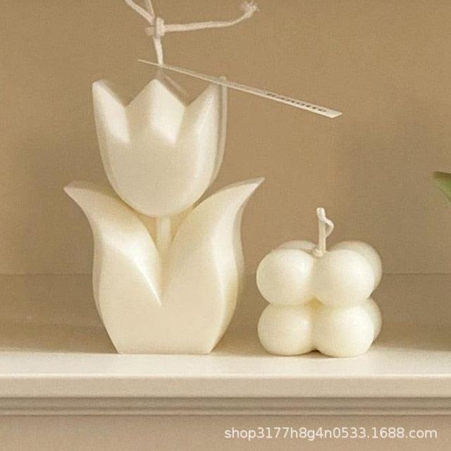 Tulip Candle Aroma Decoration Wedding Souvenir Birthday Gift Decoration Candles Handmade Delicate Tulip Flower Shape Candle Perfect for Birthday Party Wedding Spa Home Decor