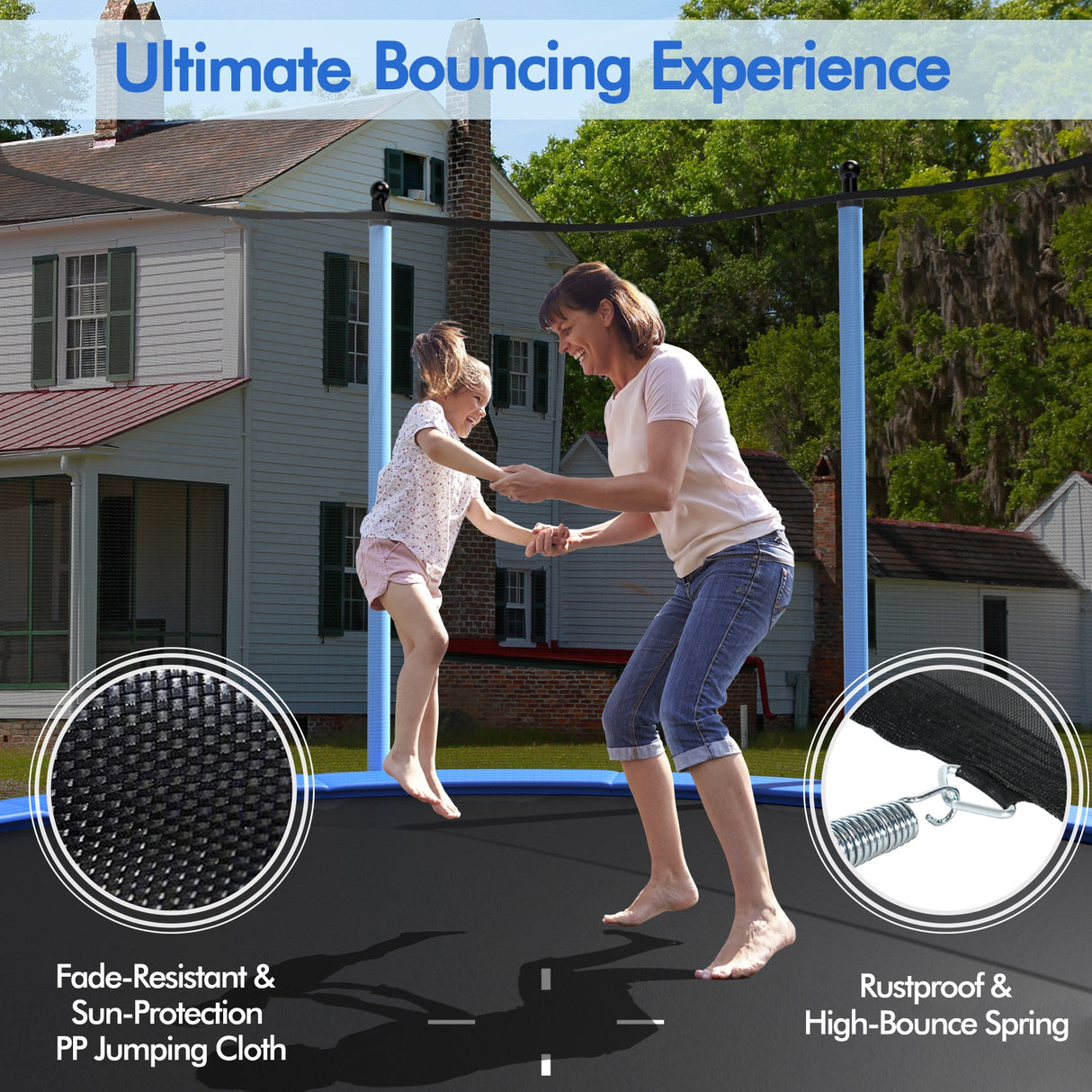 Outdoor Trampoline with Safety Closure Net-15 ft