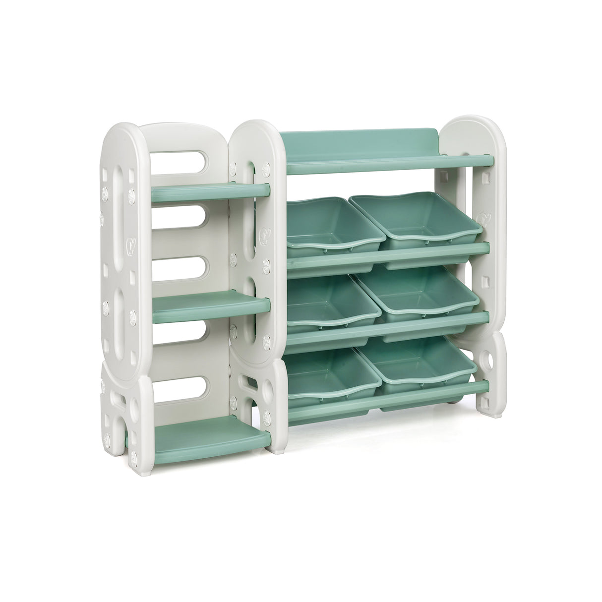 Kids Toy Storage Organizer with Bins and Multi-Layer Shelf for Bedroom Playroom -Blue