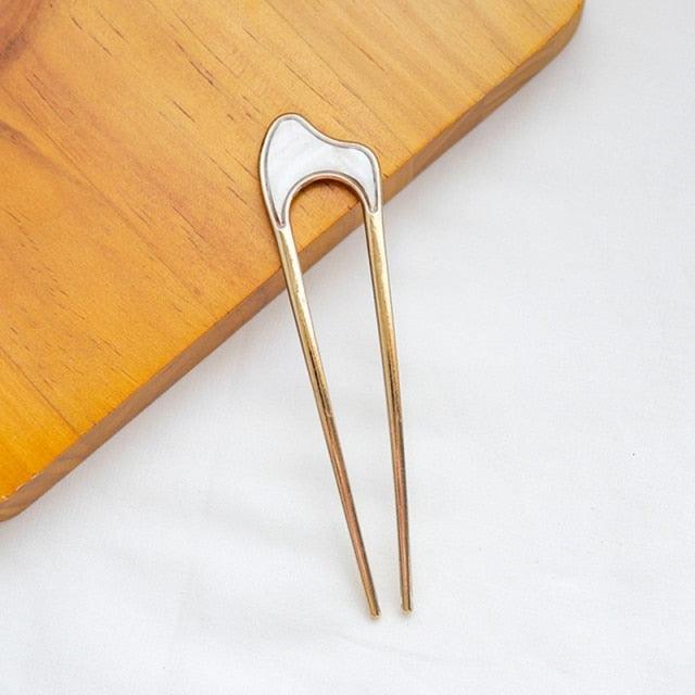 U Shape Hair Sticks Women Hairclip Simplicity Colorful Girls Hairpins Hair Sticks Hair Accessories Headwear French Hair Pin Hairstyle Chignon for Women