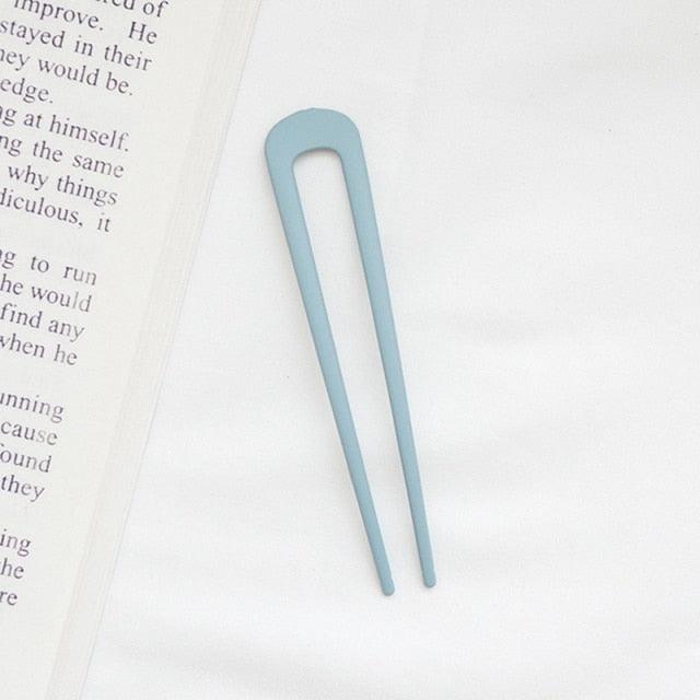 U Shape Hair Sticks Women Hairclip Simplicity Colorful Girls Hairpins Hair Sticks Hair Accessories Headwear French Hair Pin Hairstyle Chignon for Women