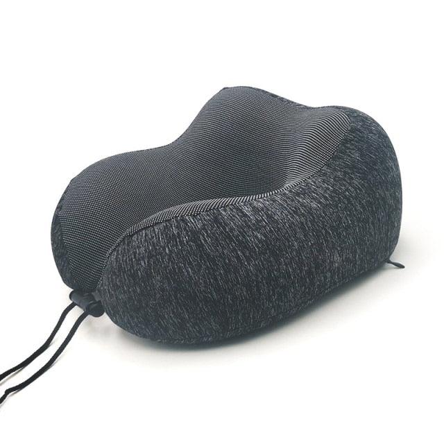 U-Shape Travel Pillow Pure Memory Foam Neck Pillow for Airplane Office Nap Cervical Pillows Flight Sleeping Head Neck Support Memory Cotton Neck Pillow Cervical Vertebra Travel Portable Noon Break Aircraft Neck Pillow For Traveling