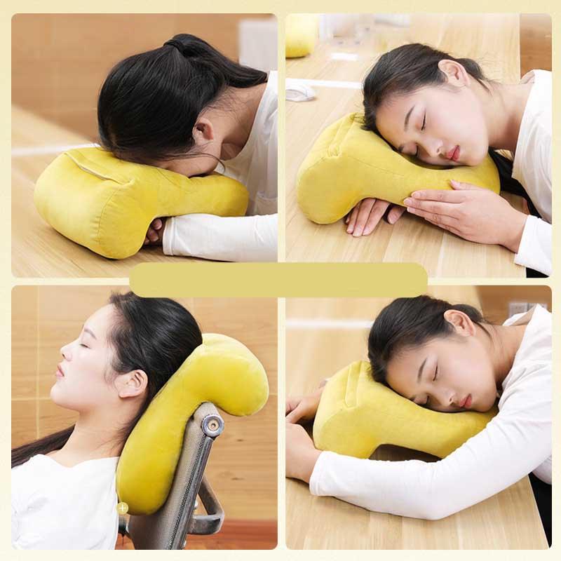 U-Shaped Desk Nap Pillow Neck Supporter Seat Cushion Headrest Travel Airplane Nap Pad with Arm Rest Travel Pillow for Neck and Head Comfort for Airplane Car and Desk Memory Foam Neck Pillow, Travel Pillow for Airplanes Car Camping Office School