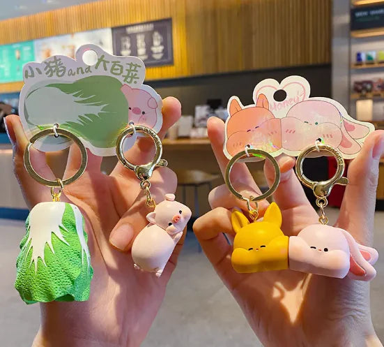 Couple A Pair Of Buckles Creative Keychain