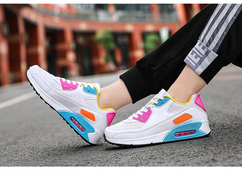 Unisex Air Cushion Sneakers Men's Colorful Casual Fashion Jogging Sneakers Outdoor Sports Sneakers Lace Up Unisex Walk Women's Air Athletic Running Sneakers