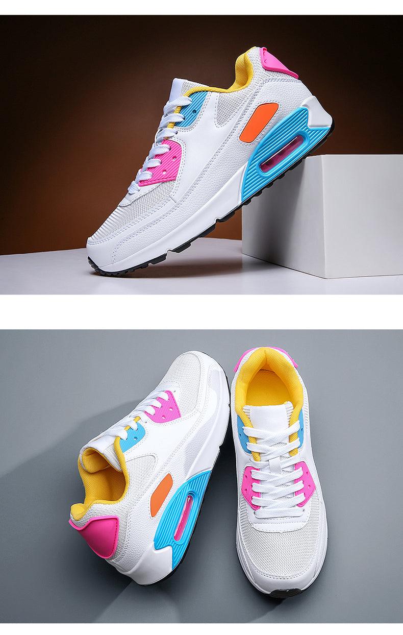 Unisex Air Cushion Sneakers Men's Colorful Casual Fashion Jogging Sneakers Outdoor Sports Sneakers Lace Up Unisex Walk Women's Air Athletic Running Sneakers