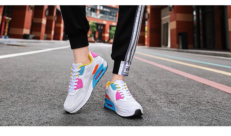Unisex Air Cushion Sneakers Men's Colorful Casual Fashion Jogging Sneakers Outdoor Sports Sneakers Lace Up Unisex Walk Women's Air Athletic Running Sneakers