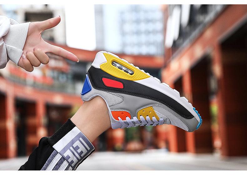 Unisex Air Cushion Sneakers Men's Colorful Casual Fashion Jogging Sneakers Outdoor Sports Sneakers Lace Up Unisex Walk Women's Air Athletic Running Sneakers