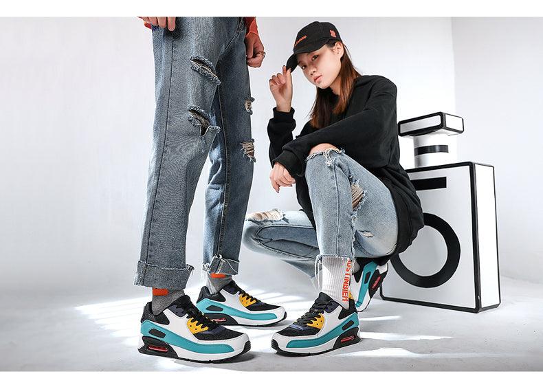 Unisex Air Cushion Sneakers Men's Colorful Casual Fashion Jogging Sneakers Outdoor Sports Sneakers Lace Up Unisex Walk Women's Air Athletic Running Sneakers
