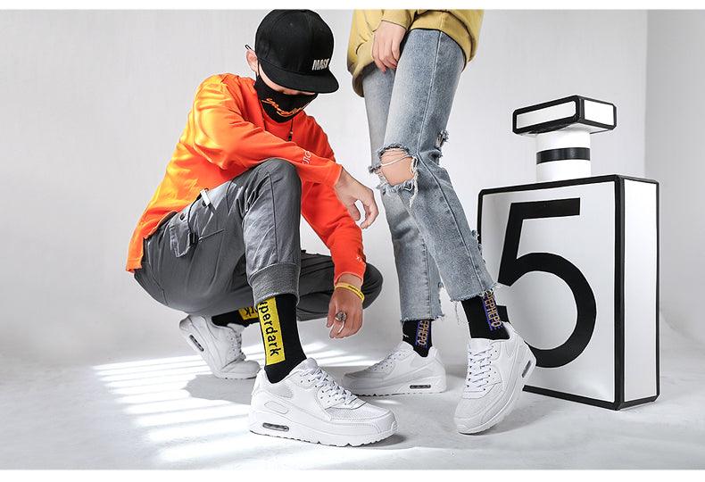 Unisex Air Cushion Sneakers Men's Colorful Casual Fashion Jogging Sneakers Outdoor Sports Sneakers Lace Up Unisex Walk Women's Air Athletic Running Sneakers