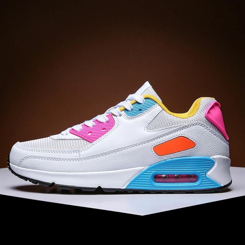 Unisex Air Cushion Sneakers Men's Colorful Casual Fashion Jogging Sneakers Outdoor Sports Sneakers Lace Up Unisex Walk Women's Air Athletic Running Sneakers