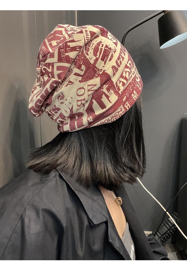 Unisex Beanie Hats Autumn Comfortable Cotton Hat Men Retro Knitted Hat Women Balaclava Sports Kerchief Bobble Hat Spring Knit Slouchy Lightweight Knit Hat Slouch Cap Casual Box Skellies Beanies Thin Bonnet Cap Autumn Casual Beanies Hat