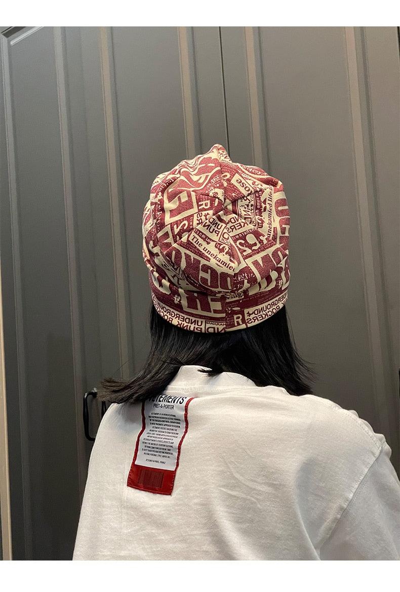 Unisex Beanie Hats Autumn Comfortable Cotton Hat Men Retro Knitted Hat Women Balaclava Sports Kerchief Bobble Hat Spring Knit Slouchy Lightweight Knit Hat Slouch Cap Casual Box Skellies Beanies Thin Bonnet Cap Autumn Casual Beanies Hat