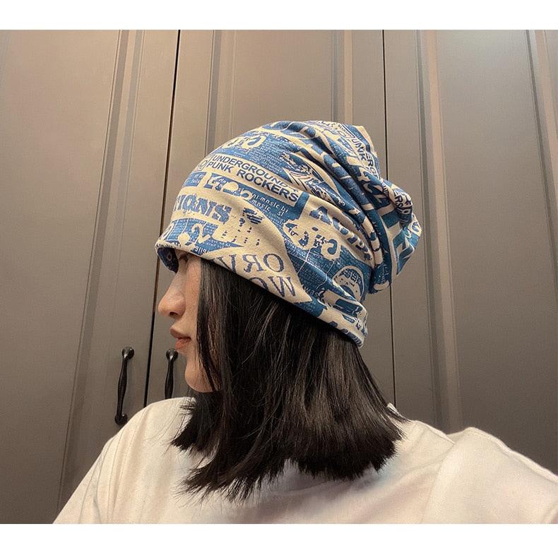 Unisex Beanie Hats Autumn Comfortable Cotton Hat Men Retro Knitted Hat Women Balaclava Sports Kerchief Bobble Hat Spring Knit Slouchy Lightweight Knit Hat Slouch Cap Casual Box Skellies Beanies Thin Bonnet Cap Autumn Casual Beanies Hat