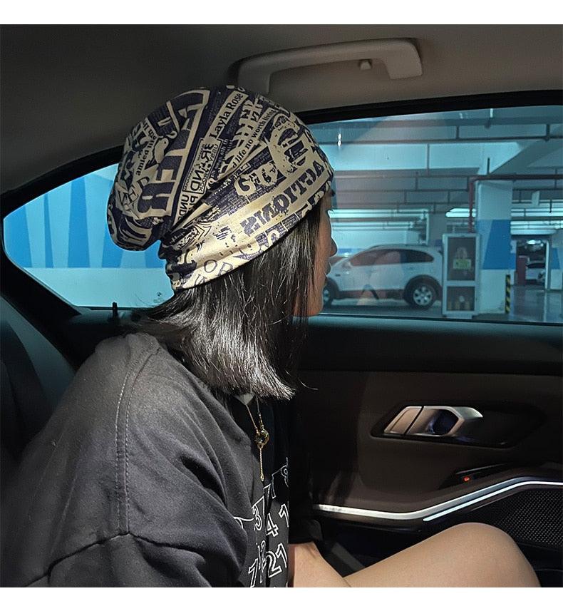 Unisex Beanie Hats Autumn Comfortable Cotton Hat Men Retro Knitted Hat Women Balaclava Sports Kerchief Bobble Hat Spring Knit Slouchy Lightweight Knit Hat Slouch Cap Casual Box Skellies Beanies Thin Bonnet Cap Autumn Casual Beanies Hat